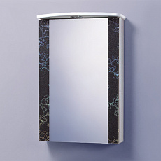 Шкаф зеркальный Акваль Токио 50 см (черные вставки)