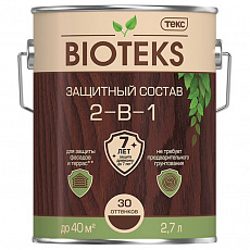 BIOTEKS Состав защитный 2-в-1 (красное дерево)  2,7л (6шт/уп)